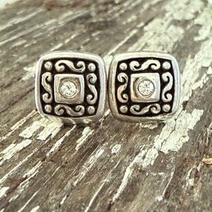 Brighton Mini RIO Silver & Crystal Stud Earrings